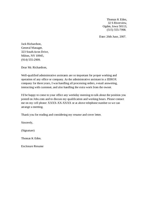 Office Assistant Cover Letter Example Edit Fill Sign Online Handypdf