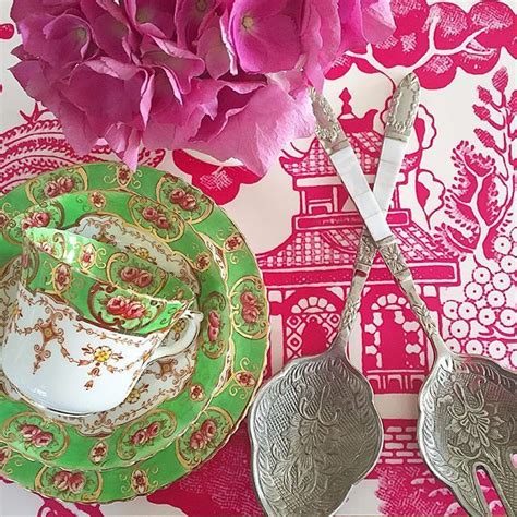 Green Chinoiserie Cup And Saucer And Pink Toile More Green Chinoiserie