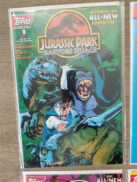 Jurassic Park Set Of 4 Vintage Comic Books 1994 Topps Raptors Etsy