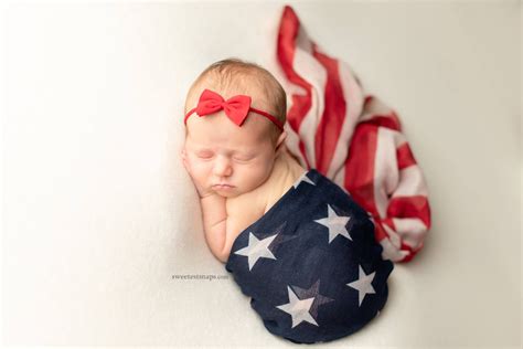 Patriotic Baby American Flag Photoshoot Corpus Christi Photographer