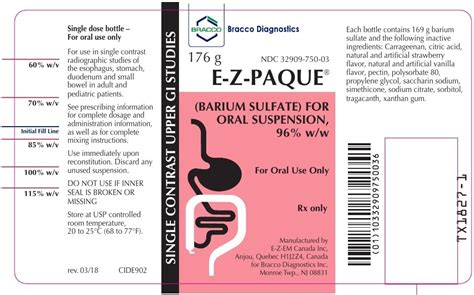 E Z PAQUE Barium Sulfate Powder For Suspension