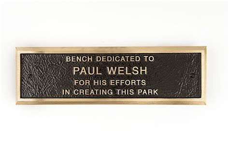 Cast Bronze Bench Plaques The Bench Factory By Treetop Products
