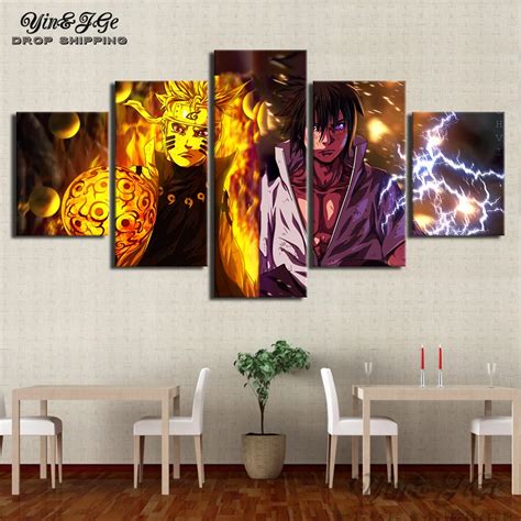 Hd Printed Canvas Picture Wall Art 5 Pieces Animation Characters Naruto