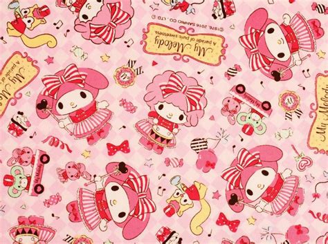 My Melody Character Printed Cotton Fabric By The Yard Etsy