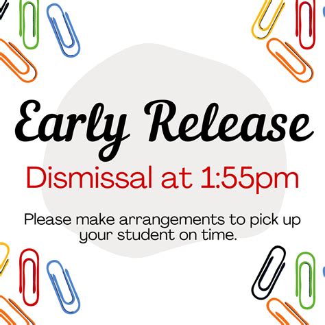 Early Dismissal At 155pm — Patterson Ptso