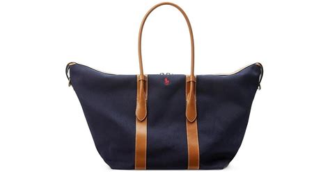 Polo Ralph Lauren Small Bellport Canvas Tote Bag In Blue Lyst