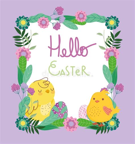 Easter Card Chickens Eggs Vector Stock Illustrations 675 Easter Card