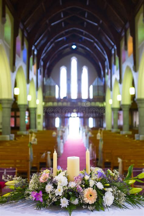 Wedding Set Up In Church Ireland Stock Photo Image