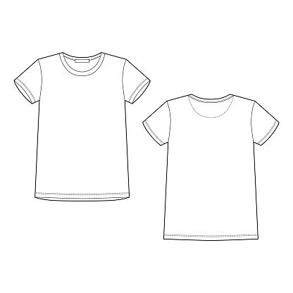 Download Technical Sketch White T Shirt Tshirt Design Template ...