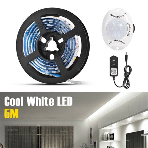 5m pir motion activated led under bed flexible strip night light us plug ld1920