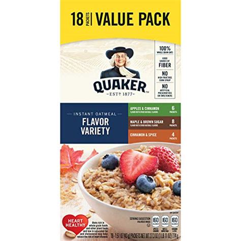 Nutrition facts label for cereals, quaker, quaker multigrain oatmeal, dry. Cream of Wheat, Hot Cereal, Variety Pack, 11.4 Ounce ...