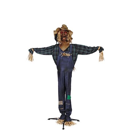 72 In Motion Activated Animated Scarecrow Red Led Eyes Halloween Decor