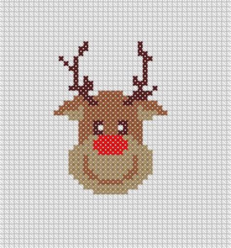 reindeer cross stitch graphghan c2c crochet or intarsia etsy