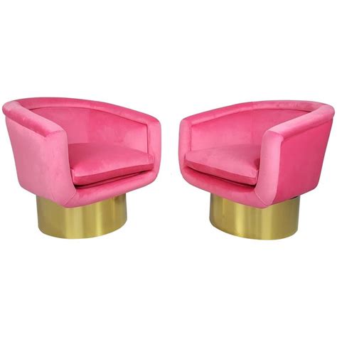 Shop for pink swivel chair online at target. Luscious Swivel Lounge Chairs in Pink Velvet with Polished ...
