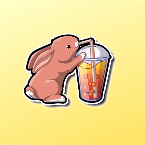 Cute Bunny Rabbit Boba Tea Super Adorable Kawaii Boba Buddy Etsy