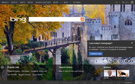 Bing Wants You To Connect To Facebook To Download Its Homepage Image On