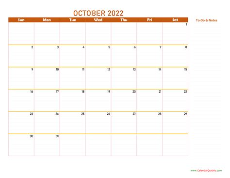October 2022 Calendar Calendar Quickly
