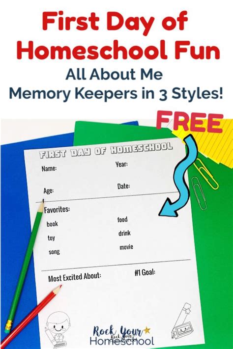 Free First Day Of Homeschool Printables For Fun Keepsakes Homeschool