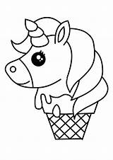 Coloring Ice Cream Unicorn sketch template
