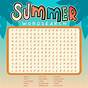 Summer Word Search Puzzle Free Printable