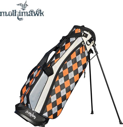 Molhimawk Swag Stand Bag Orange Black Argyle Golf Stand
