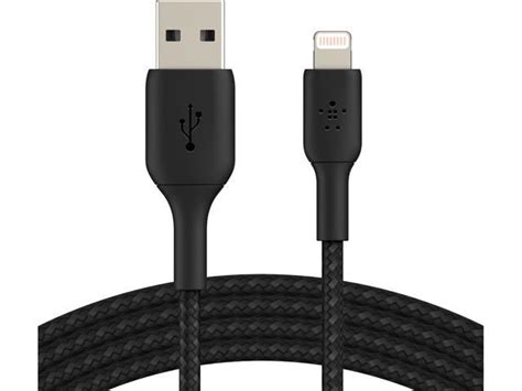 Belkin Caa002bt1mbk Black Braided Lightning To Usb Cable Mfi Certified