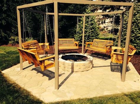 Our Newest One Just Up Home Garden Design Fire Pit Swings Patio