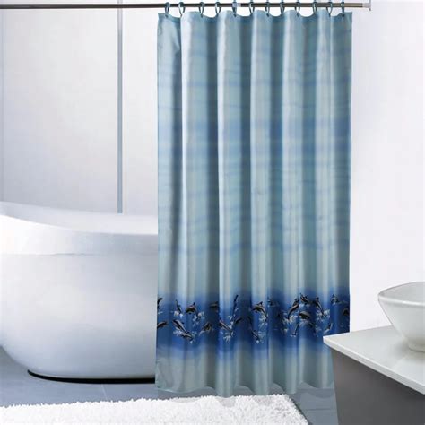 Polyester Shower Curtain Dolphin Printed Waterproof Mould Proof