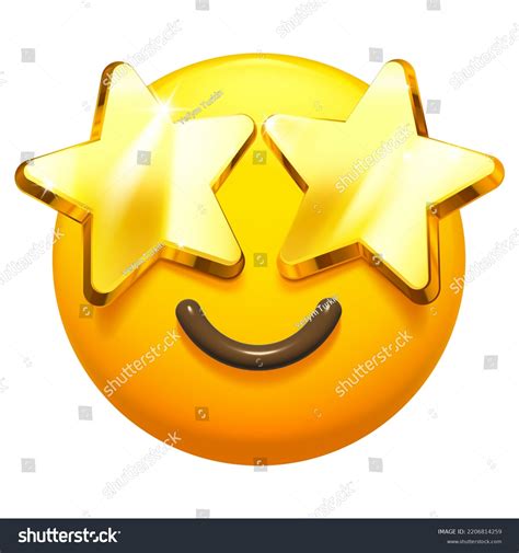 Starry Eyed Emoji Golden Stars Eyes Stock Vector (Royalty Free