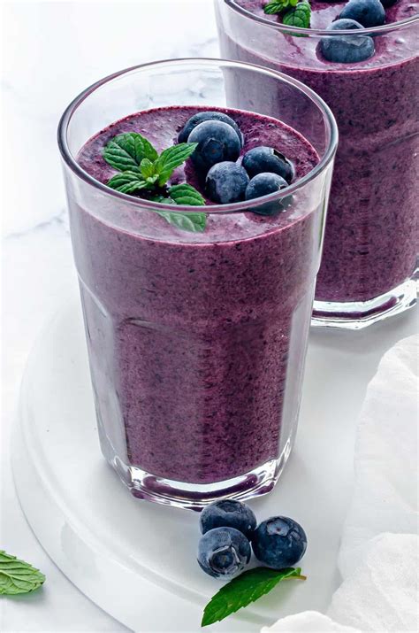 Blueberry Smoothie Recipe Healthy Without Banana Cubes N