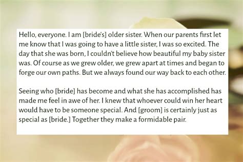 Sister Wedding Speech Text And Image Speeches Quotereel