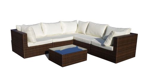 6pc Patio Furniture Rattan Sofa Set Outdoor Wicker Sectional Wcushions