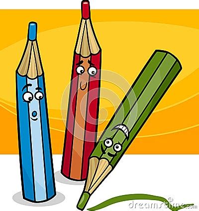 Funny Crayons Cartoon Illustration Cartoondealer Com