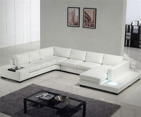 Modern White Leather Sectional Sofa 3 From The Soft Seating Collection