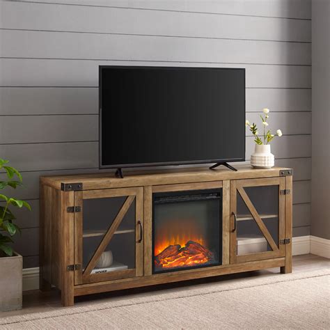 Manor Park Fireplace Tv Stand For Tvs Up To 65 Reclaimed Barnwood