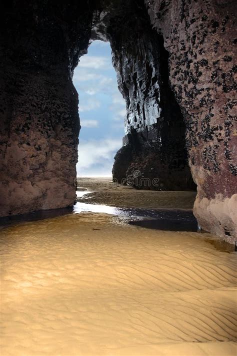 Inside Ballybunion Beach Cliff Cave Stock Image Image Of Nobody