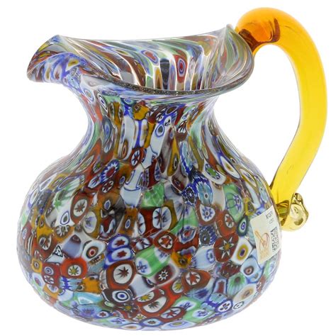 Murano Glass Millefiori Pitcher Carafe