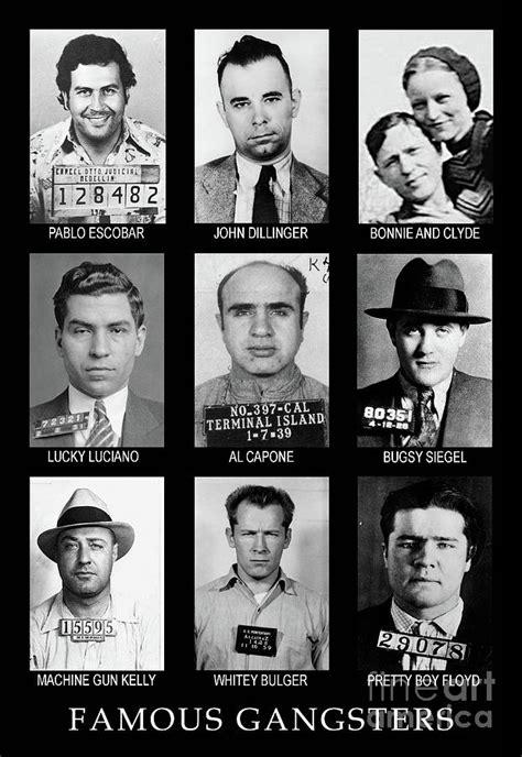 Famous Gangsters Public Enemies Collage Photograph By Restored