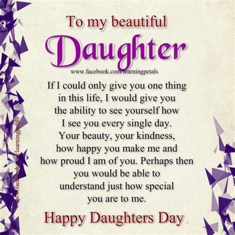 I Hope She Can See Herself As I See Her Daughters Day Quotes Happy Daughters Day Letter To