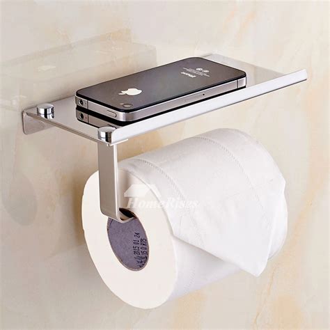 Wall Mount Toilet Paper Holder Bathroom Tissue Holder With Shelf