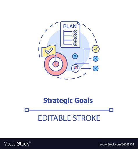 Strategic Goals Concept Icon Royalty Free Vector Image