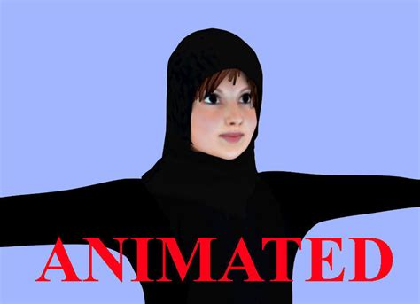 3d Asset Arab Muslim Woman Hijab Rigged Animated