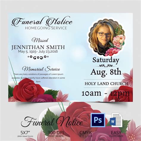 5 Funeral Notice Templates Free Word Pdf Psd Documents Download