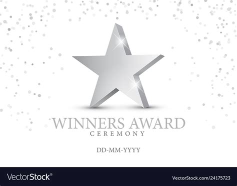 Winner Award Silver Star 3d Symbol Royalty Free Vector Image