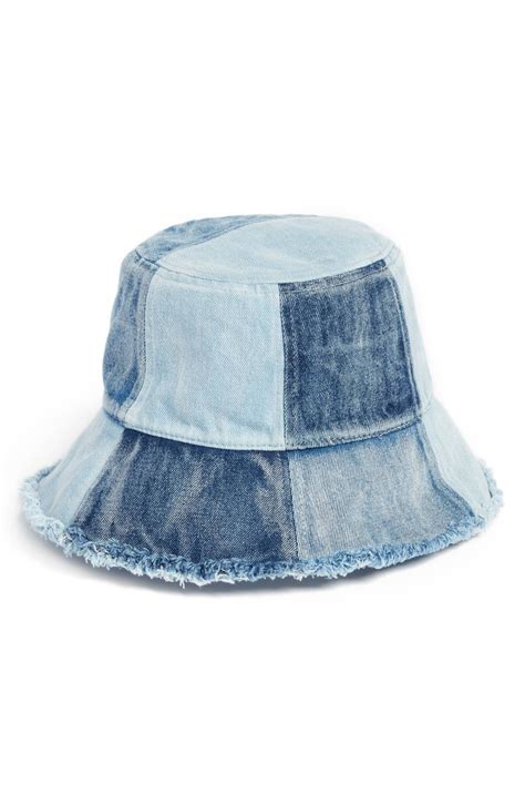 Bcbg Patched Denim Bucket Hat Spring Hats Denim Bucket Hat Hat Fashion