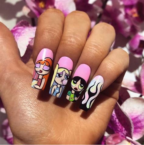 50 Fun Cartoon Nail Designs The Glossychic Grunge Nails Girls