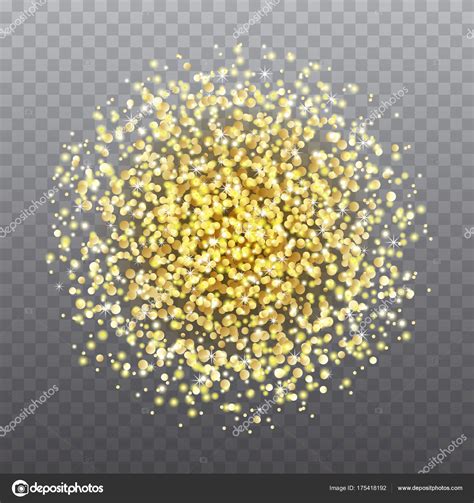 Vector Golden Glitter Dust Particles In Circle Shape — Stock Vector