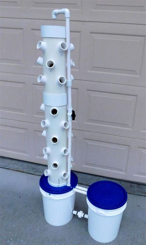 Hydroponic Tower With 36 Grow Pods And A Visual Water Fountain