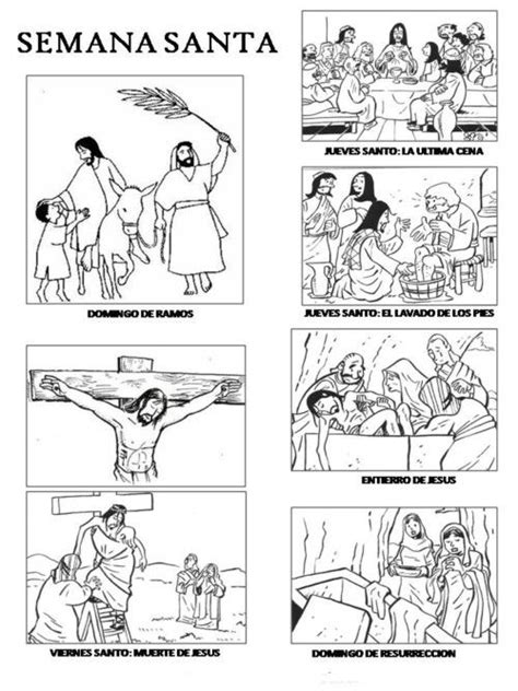 El martes santo continúa con las celebraciones de la semana santa cristiana, que conforme va acercándose los días de los principales cultos (jueves y viernes santo) siguen su reflexión acerca de diversos pasajes de la pasión, muerte y resurrección de jesús de nazaret. Semana Santa para Colorear