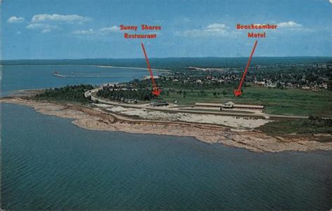 Aerial View Of Sunny Shores Restaurant And Beachcomber Motel Manistique